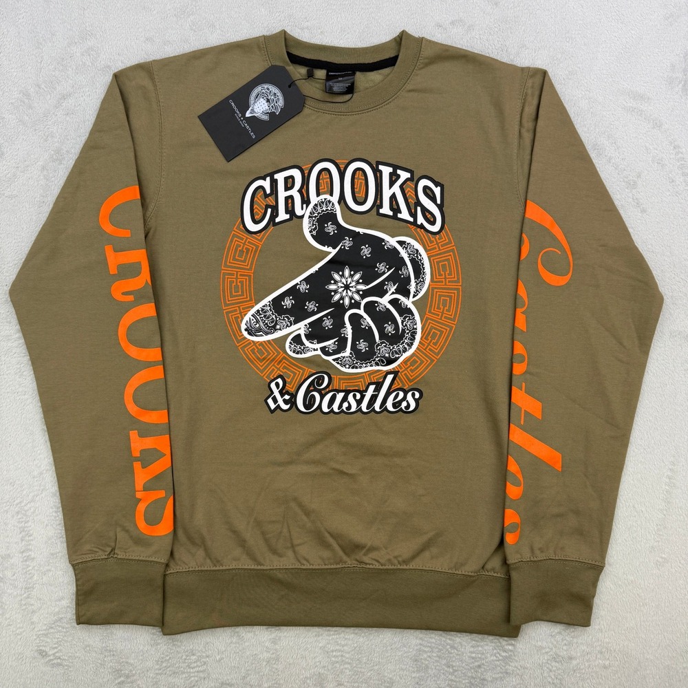 Crooks & Castles Sweatshirt Mens Small Crewneck Graphic StreetWear Longsleeve